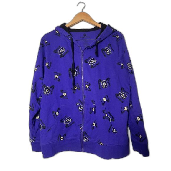 Disney Parks Hoodie Minnie Mouse Purple Haunted Mansion Sweatshirt Zip Up XL - Picture 1 of 5